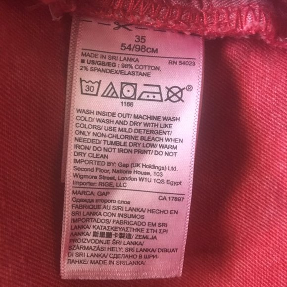 Gap 1969 Womens  Red Denim Shorts Size 42 - Picture 4 of 5
